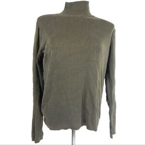 Peruvian Connection Olive Turtleneck Top
